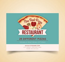 创意意大利披萨餐馆卡片矢量图片