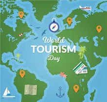 创意世界旅游日地图矢量素材