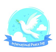 创意国际和平日白鸽矢量