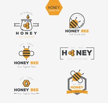 6款创意蜂蜜标志矢量素材