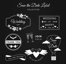 7款白色婚礼标签设计图矢量图下载