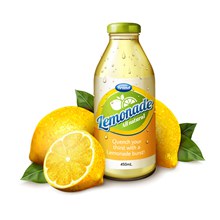 新鲜柠檬和柠檬汁饮料矢量