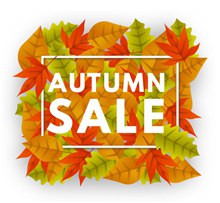 彩色秋季树叶销售艺术字图矢量图片