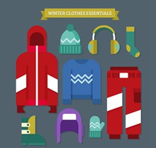9款彩色质感冬季服饰矢量图下载