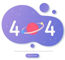 创意404页面太空中的星球矢量下载