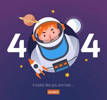 创意404错误页面宇航员矢量图