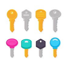 8款彩色钥匙设计矢量素材