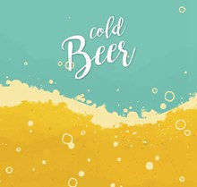 彩绘凉爽啤酒海滩矢量素材