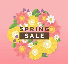 创意春季花卉销售海报矢量图片
