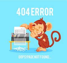 创意404错误页面猴子矢量图片