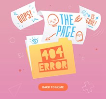 彩绘404错误页面文件夹矢量