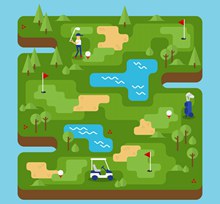 创意绿色高尔夫球场地图矢量下载
