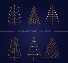 6款抽象圣诞树设计矢量