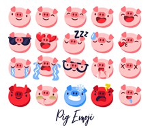 20款卡通猪表情头像图标矢量下载