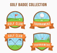 4款创意高尔夫俱乐部徽章图矢量图下载