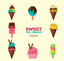8款美味冰淇淋设计矢量图下载