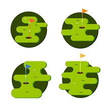 4款绿色高尔夫球场矢量