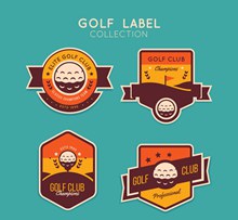 4款精致高尔夫标签矢量下载