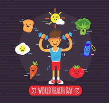 创意世界卫生日健身男子矢量下载