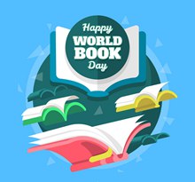 彩色世界图书日飞行的书籍图矢量图下载