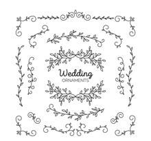 8款创意婚礼花纹设计矢量图片
