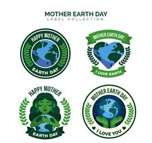 4款创意世界地球日标签设计图矢量下载