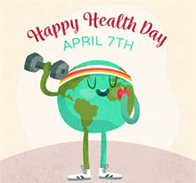 彩绘世界健康日健身的地球图矢量下载