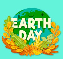 创意世界地球日被树叶包围的地球图矢量图下载