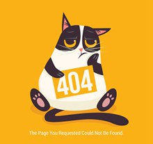 创意404错误页面生气的猫咪图矢量图