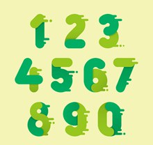 10款绿色双拼色数字设计图矢量下载