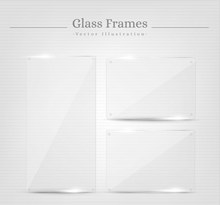 3款透明玻璃框架矢量