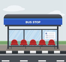 创意空旷的公交车站图矢量图