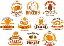 10款复古面包店标签矢量素材