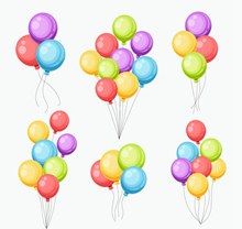 6款彩色气球束设计矢量图片