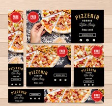 5款美味披萨宣传banner矢量下载