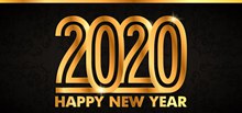 2020年金色新年快乐艺术字图矢量素材