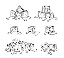 7组手绘冰块设计矢量素材