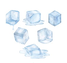 6款彩绘冰块设计矢量图
