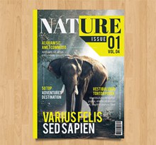 创意大象自然杂志封面模板图矢量图片