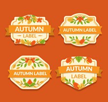 4款彩色秋季标签设计矢量下载