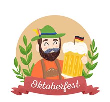 创意德国慕尼黑啤酒节男子图矢量下载