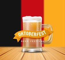 精美德国国旗和啤酒矢量图