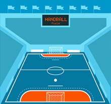 创意手球球场设计矢量图下载
