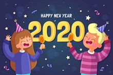 2020年庆祝新年人物矢量图下载