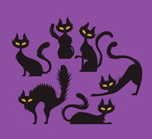 6款创意黑猫设计矢量