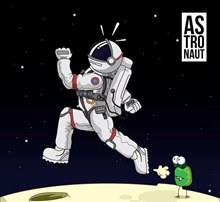 卡通宇航员和外星人图矢量下载