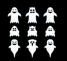 9款白色幽灵设计矢量图片