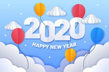 2020年彩色气球贺卡矢量下载