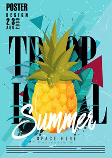 创意菠萝夏季海报矢量图下载