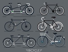 6款创意黑色单车设计图矢量图